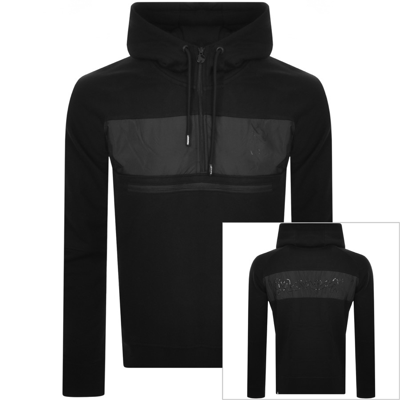 Money Clothing Money Cut Through Half Zip Hoodie Black