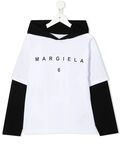 Mm6 Maison Margiela Logo-print Cotton Hoodie In White