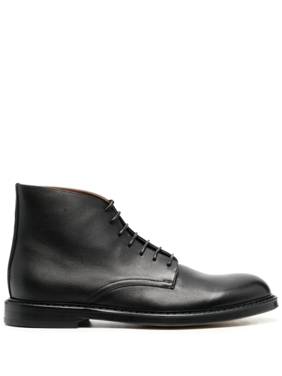 Doucal's Leather Lace-up Boots In Black