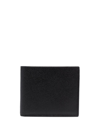 Valextra Pebbled Folding Wallet In Schwarz