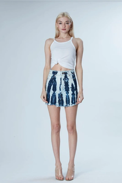 Frankie B Cindy Denim Mini Skirt In White