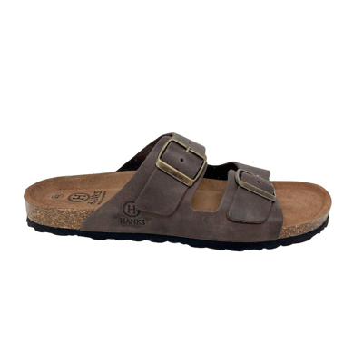 Hanks Brand Bio Isquia Sandal Made In Leather In Brown