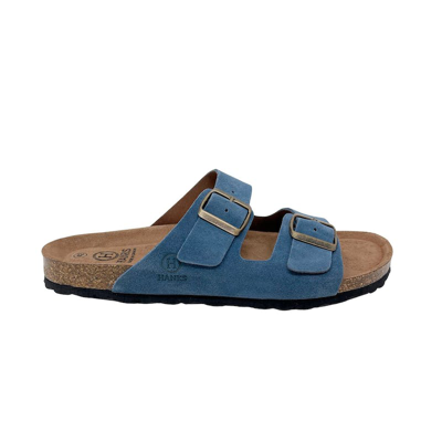 Hanks Brand Bio Levanzo Sandal Made In Leather In Blue