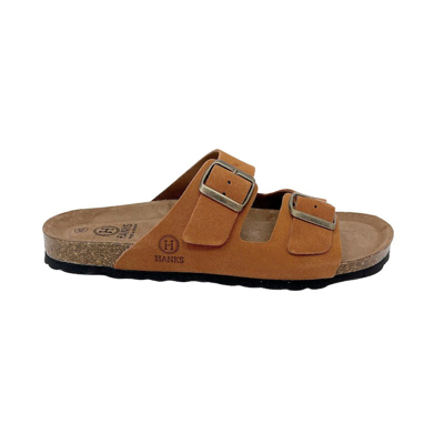 Hanks Brand Bio Levanzo Sandal Made In Leather In Brown