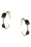 Olivia Welles Pina Bauble Hoop Earrings In Gold / Black