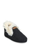 Gaahuu Knit & Faux Fur Slipper In Charcoal Grey