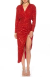 Alexia Admor Silena Surplice Dolman Sleeve Dress In Red