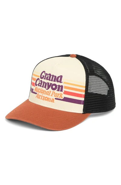 American Needle Sinclair Grand Canyon Trucker Hat In Black-ivory-desert O