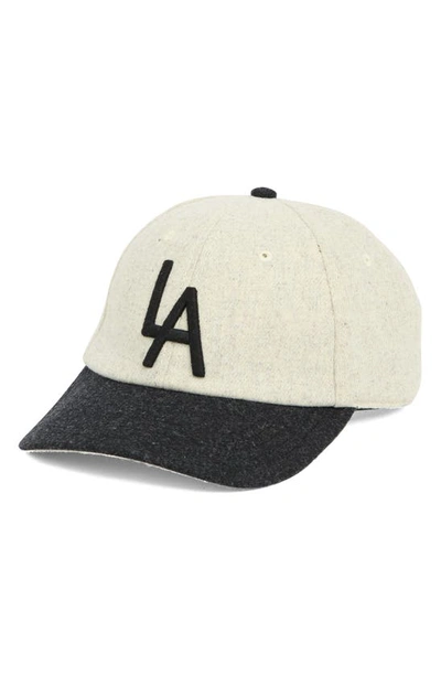 American Needle Archive Legend La Baseball Hat In Ivory-black