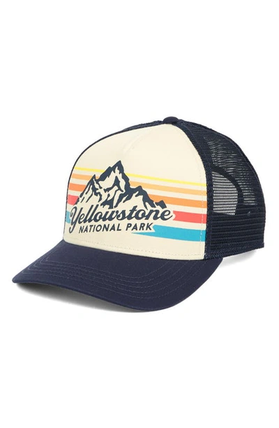 American Needle Sinclair Yellowstone Trucker Hat In Navy-ivory