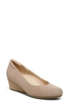 Dr. Scholl's Be Ready Wedge Heel In Taupe Fabric