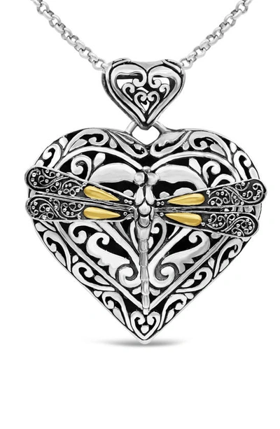 Devata Sterling Silver & 18k Yellow Gold Heart Pendant Necklace In Silver/ Gold