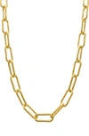 ADORNIA 14K GOLD PLATED WATER RESISTANT PAPER CLIP CHAIN NECKLACE