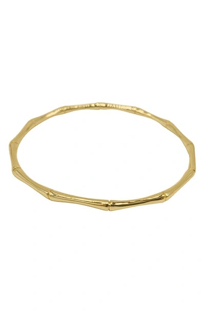 Adornia 14k Gold Plated Bamboo-shaped Bangle Bracelet