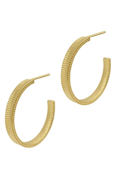 Adornia Ripple 38mm Hoop Earrings In Yellow