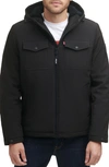 Levi's Soft Shell Faux Shearling Lined Jacket In Black