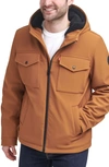 Levi's Soft Shell Faux Shearling Lined Jacket In Worker Brown