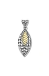 Samuel B. 18k Gold & Sterling Silver Marquise Shape Pendant In Silver And Gold