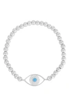 Sphera Milano Sterling Silver & Cz Evil Eye Stretch Bracelet