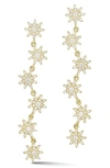 Sphera Milano Sterling Silver & Cz Star Drop Earrings In Yellow Gold