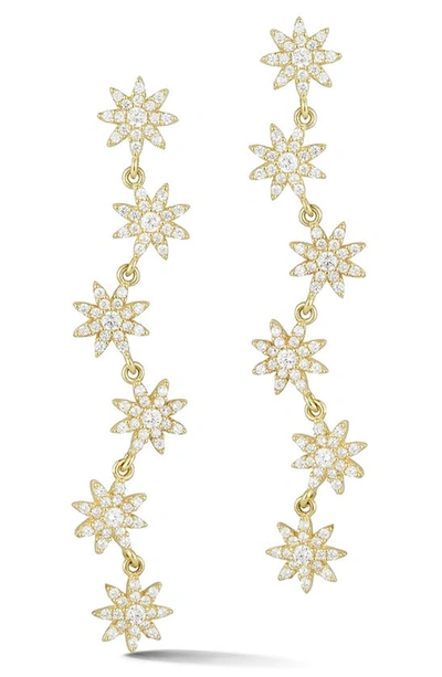 Sphera Milano Sterling Silver & Cz Star Drop Earrings In Yellow Gold