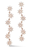 Sphera Milano Sterling Silver & Cz Star Drop Earrings In Rose Gold