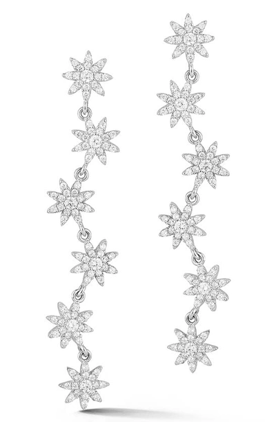 Sphera Milano Sterling Silver & Cz Star Drop Earrings In Silver