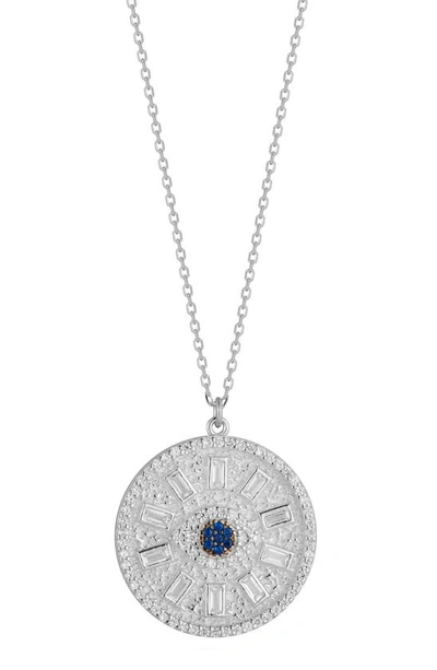 Sphera Milano Sterling Silver Evil Eye Cz Pendant Necklace