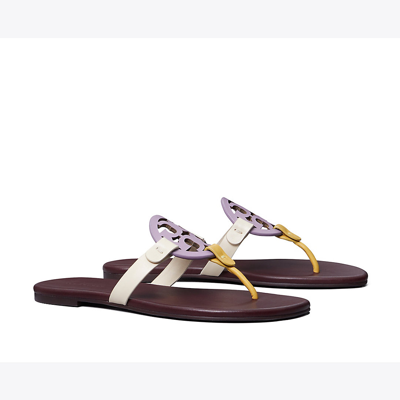 Tory Burch Miller Soft Sandal In Lavender/cornbread/plum