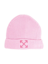 Off-white Girls Pink Cotton-knit Arrow Beanie Hat In Pink