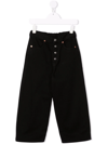 Mm6 Maison Margiela Teen Mid-rise Straight-leg Jeans In Black