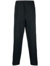 Jil Sander Elasticated-waistband Tapered Trousers In Blue