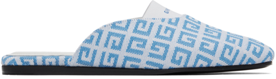 Givenchy Blue Bedford Mules In 114 White/blue
