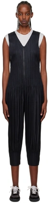 Issey Miyake Black Fluffy Basics Jumpsuit In 15 Black