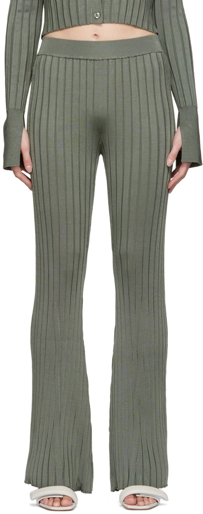 Remain Birger Christensen Leimah Fitted Flared-leg Mid-rise Woven Trousers In Thyme Green