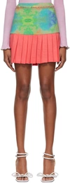 Ahluwalia Green & Pink Rani Miniskirt In Pink/green
