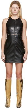 Nanushka Layan With Button And Loop Detail Waist Mini Dress In Black