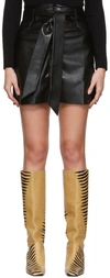 Nanushka Meda Belted Vegan Leather Mini Skirt In Black
