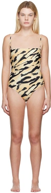 Nanushka Soline Animal Print One-piece Swimsuit In Hand Painted Abstrac