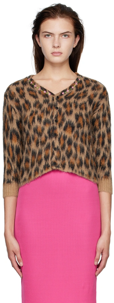 Doublet Leopard-print Knitted Jumper In Neutrals