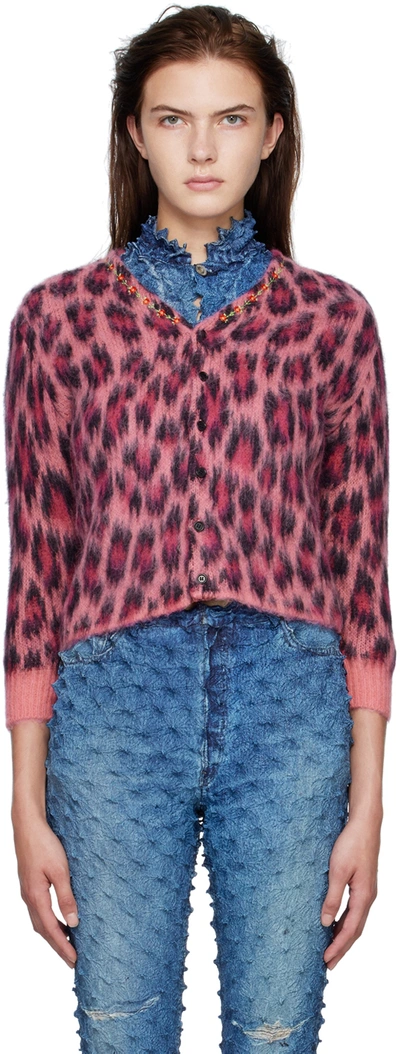 Doublet Pink Leopard Cardigan