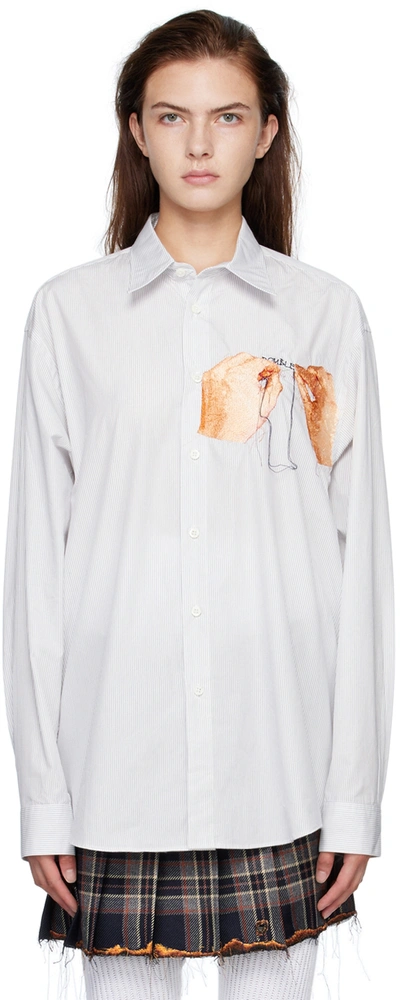 Doublet White Hand-embroidery Shirt