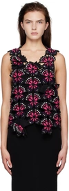 DOUBLET BLACK & PINK BUTTERFLY TANK TOP