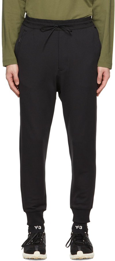 Y-3 Black Stretch Cotton Jogging Trousers