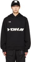 Y-3 BLACK GRAPHIC HOODIE