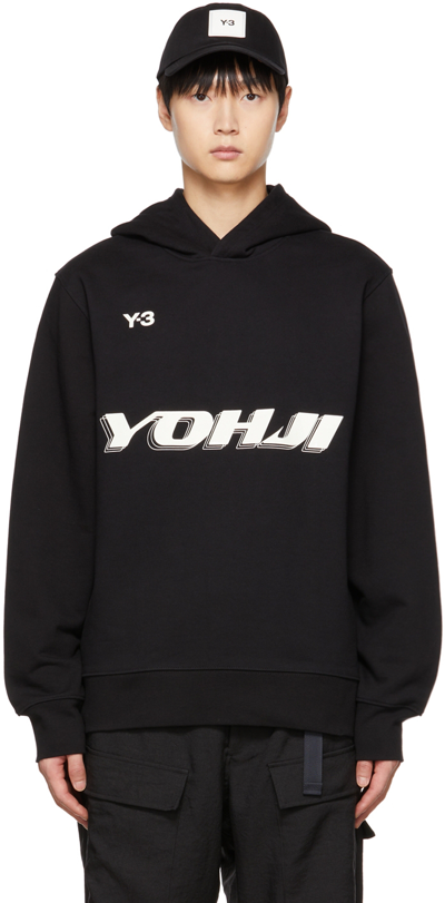 Y-3 Logo-print Cotton Hoodie In Nero