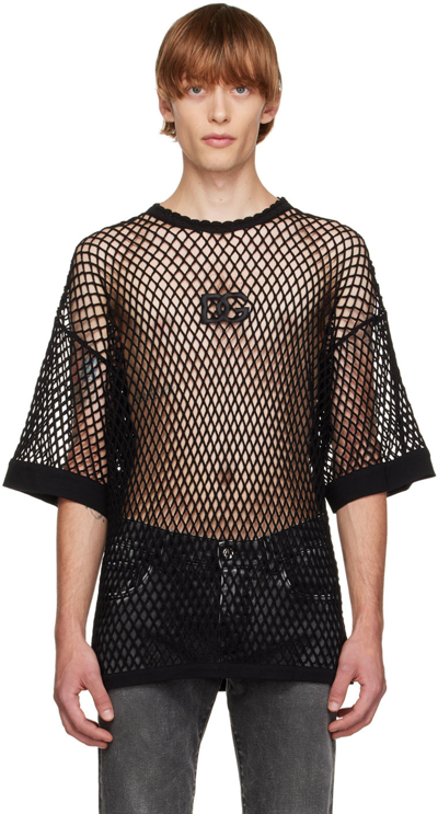 Dolce & Gabbana Black Wool T-shirt In N0000 Nero