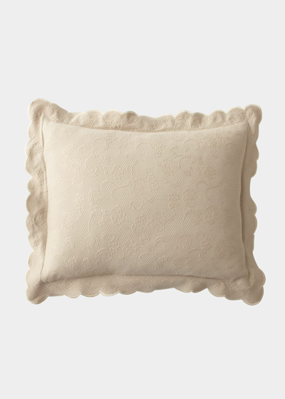 Sferra King Floral Matelasse Sham In Ivory
