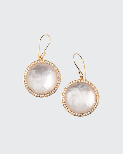 Ippolita Gold Rock Candy Lollipop Diamond Mother-of-pearl Earrings In Mother Of Pearl