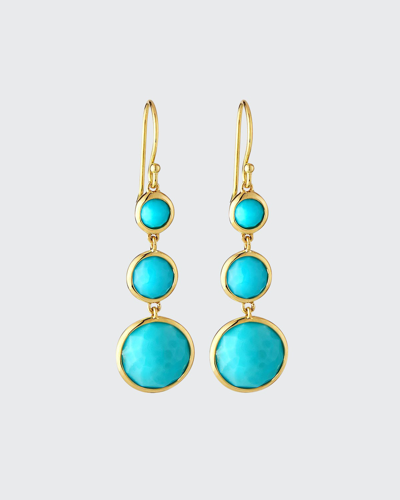 Ippolita Lollitini 3-stone Drop Earrings In 18k Gold In Multi